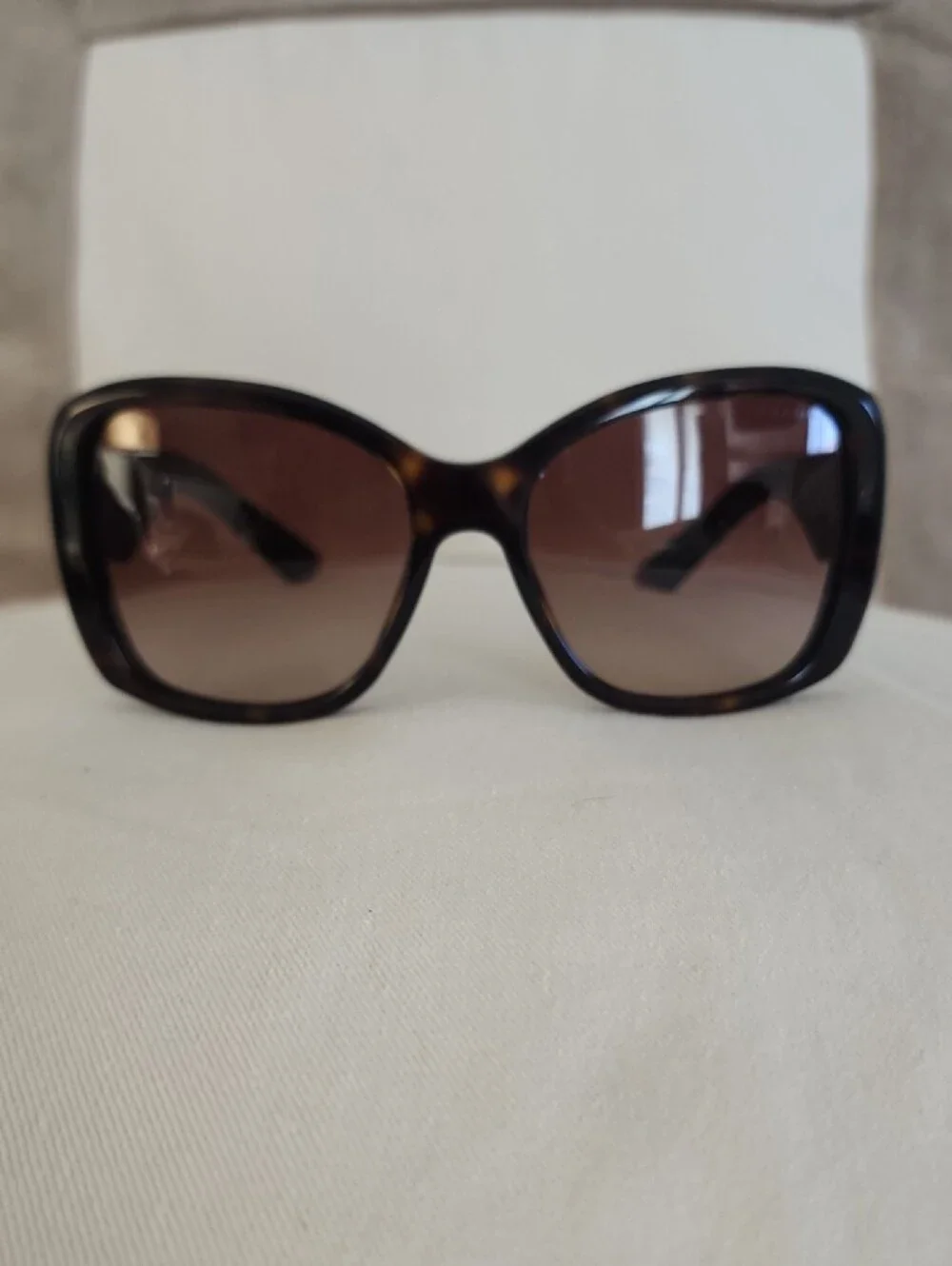 Prada SPR 32P Oversized Tortoiseshell Sunglasses with Brown Gradient Lenses